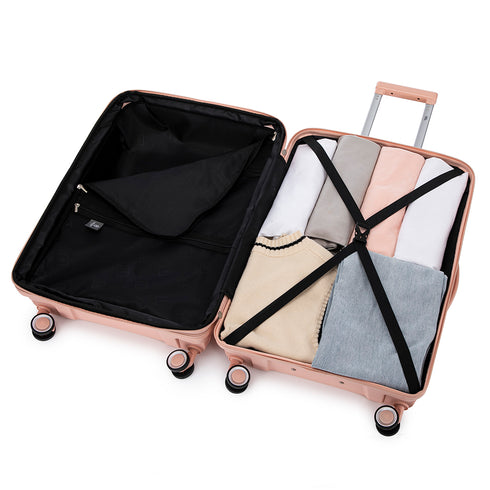 Mala de cabine 55x39x21.5 cm (46L) Polipropileno - Cadeado Integrado - 20 Polegadas - Rosa Claro - Choco
