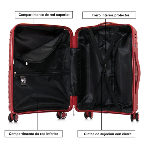 Mala Grande Extensível Anos 90 75cm Chocolate Vermelho