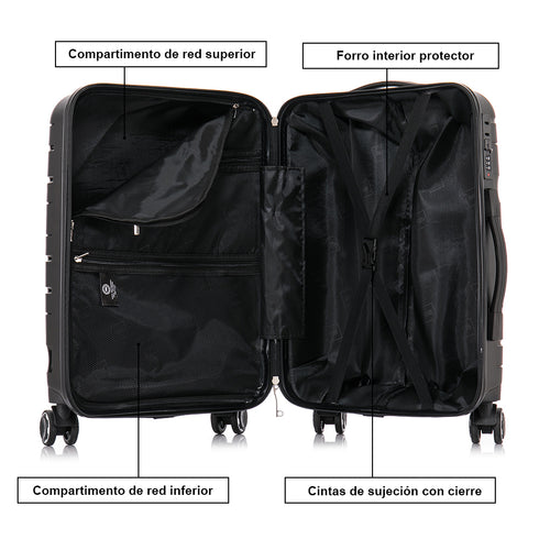 Mala média extensível 65cm Bass Preto dos anos 90