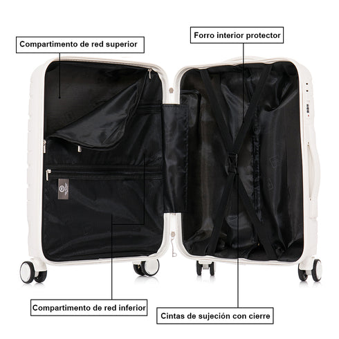 Mala Grande Extensível de 75cm dos anos 90 - Bass (Branco)