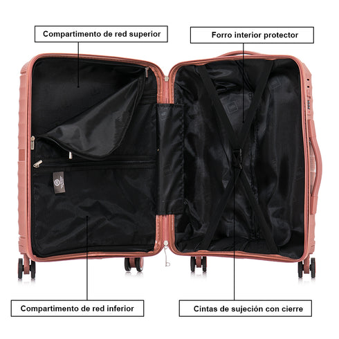 Mala Grande Extensível Anos 90 75cm Castanho Rosa