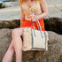 Bolso shopper para mujer de lona étnica beige Indira