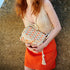 Bolso de rafia trenzado para mujer naranja Eugenia