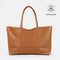 Mala shopper para mulher em pele personalizável castanha Luna