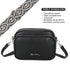 Bolsa de ombro pequena para mulher em pele PU com três compartimentos e duas alças, bolsa a tiracolo em imitação de pele, presente original para mulher - Preto