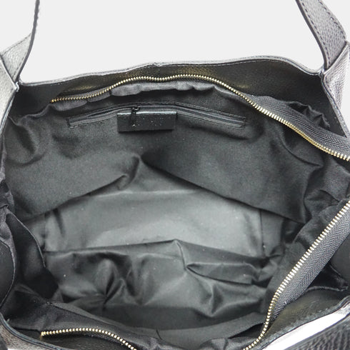 Mala de ombro shopper de mulher grande em pele Alina (Preto)
