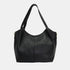 Mala de ombro shopper de mulher grande em pele Alina (Preto)