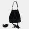Tira colo de mulher pele camurça - mala saco Giulia (preto)