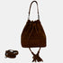 Mala de tiracolo mulher pele camurça - saco Giulia (chocolate)