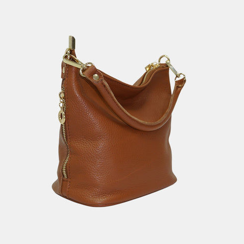 Mala Hobo Média de Pele para Mulher – Carissa (Castanha)