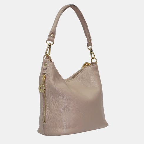 Mala Hobo Média de Pele para Mulher – Carissa (Nude)