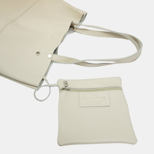 Mala Shopper Grande de Pele para Mulher – Paulina (Bege)