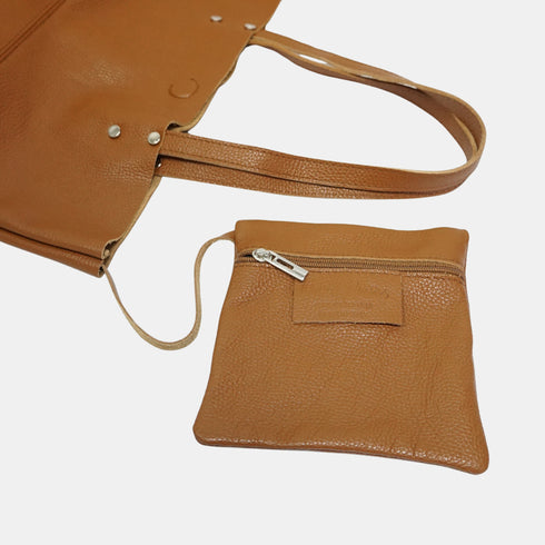 Mala Shopper Grande de Pele para Mulher – Paulina (Castanho)