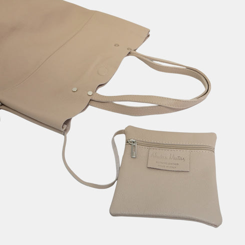 Mala Shopper Grande em Pele para Mulher – Paulina (Nude)