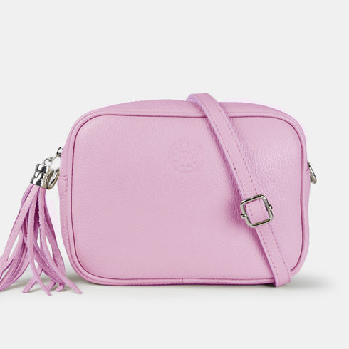 Bolso de bandolera piel con pompón Cristin Primavera Lila
