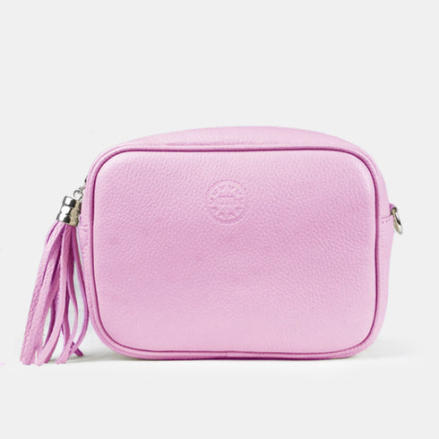 Bolso de bandolera piel con pompón Cristin Primavera Lila