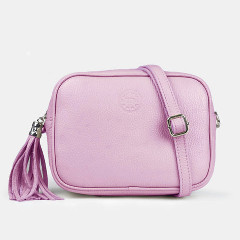 Bolso de bandolera piel con pompón Cristin Primavera Lila