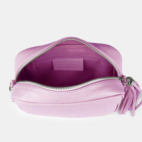 Bolso de bandolera piel con pompón Cristin Primavera Lila