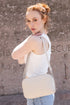 Bolso de bandolera con doble cremalleras Beige Cora