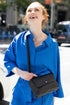 Bolso bandolera de piel con solapa Azul marino Cinti