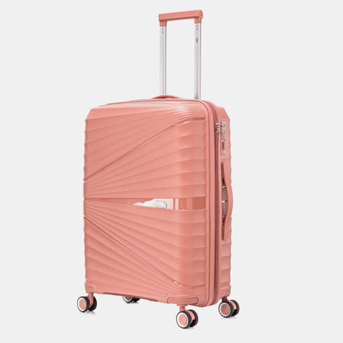 Mala Média Extensível de 65cm em Polipropileno Rosa Choco dos anos 90