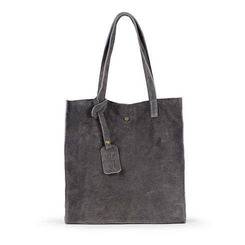 Mala tote de pele lisa cinzenta Cloe
