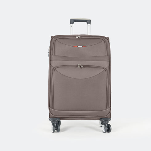 Maleta de viaje blanda extensible 56cm/66cm/76cm/86cm, 10kg/15kg/20kg/23kg, de tela poliéster Pissa Marrón
