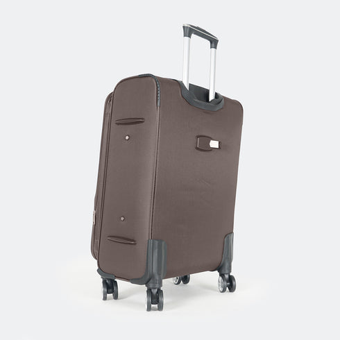 Maleta de viaje blanda extensible 56cm/66cm/76cm/86cm, 10kg/15kg/20kg/23kg, de tela poliéster Pissa Marrón