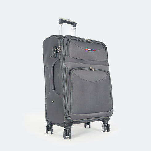 Mala de viagem maleável extensível 56cm/66cm/76cm/86cm, 10kg/15kg/20kg/23kg, de tecido poliéster Pissa Cinza
