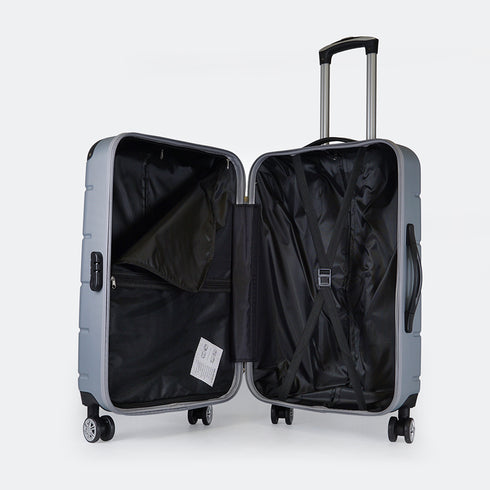 Mala de cabine S-15kg-55cm / M-20kg-62cm em ABS Empire Prateado