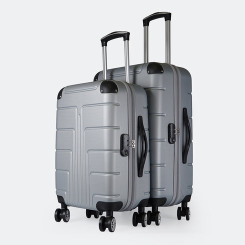 Mala de cabine S-15kg-55cm / M-20kg-62cm em ABS Empire Prateado