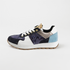 Sapatilhas desportivas de mulher em pele com estampado animal azul Evelyn