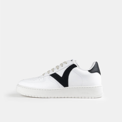 Zapatillas deportivas de piel mujer negro Madrid Victoria