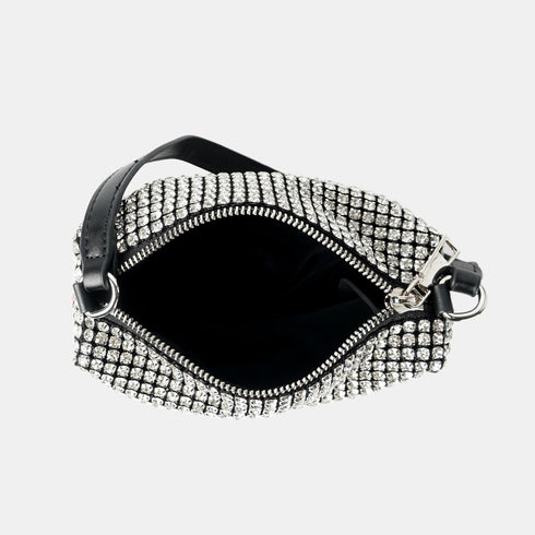 Bolso de mano de fiesta con piedras glamurosas plata Kelly
