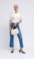 Bolso de mano de piel estilo saco para mujer beige Stefy
