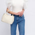 Bolso de mano de piel estilo saco para mujer beige Stefy