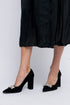 Zapatos con tacón de ante con piedras glamourosas negro Brigitte