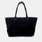Mala shopper em pele de camurça extensível e personalizável preta Aurora