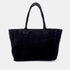 Mala shopper em pele de camurça extensível e personalizável preta Aurora