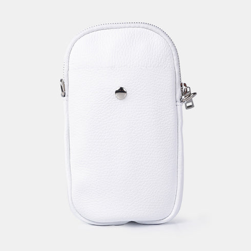 Bolsas para telemóvel de pele branca Cíntia
