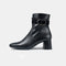 Botins de pele para senhora com salto preto Lana