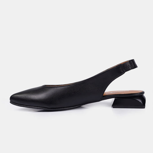 Sapatos rasos de pele pretos Beatriz para mulher