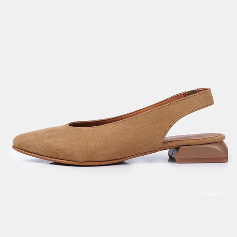 Sapatos rasos de pele para mulher castanhos Beatriz