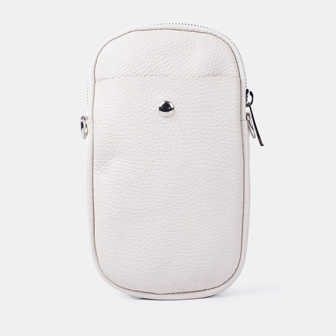 Bolsas para telemóvel em pele bege Cíntia