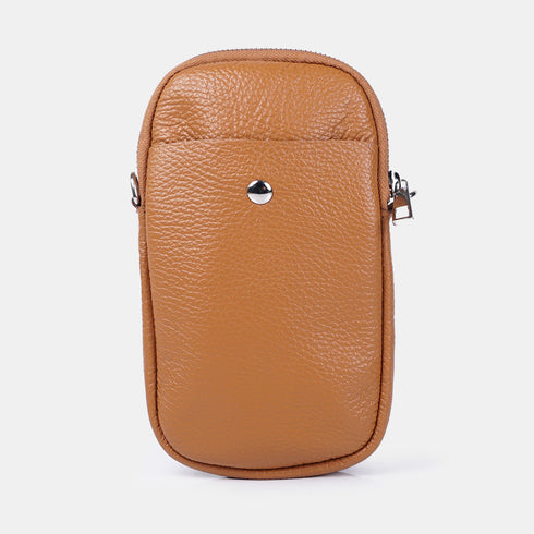 Bolsas para telemóvel em pele castanha Cintia