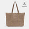 Mala shopper de mulher em camurça com tachas caqui Alexandra