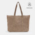 Mala shopper de mulher em camurça com tachas caqui Alexandra