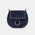 Bolso de bandolera con solapa piel serraje azul marino Camila