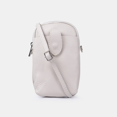 Bolsas para telemóvel em pele bege Cíntia