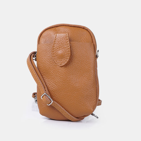 Bolsas para telemóvel em pele castanha Cintia